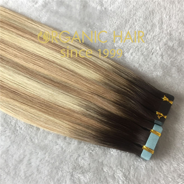 Human remy hair tape in extensions C65